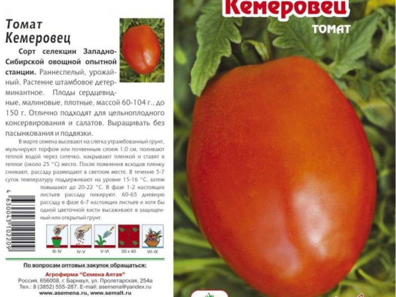 Sjeme rajčice Kemerovets u pakiranju